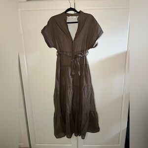 Babette Tiered Tie Waist Midi Dress XS/S